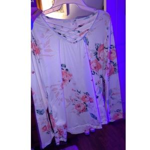 long sleeve floral top